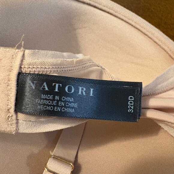 Natori Feathers Beige Lace Trim Full Coverage Underwire Bra 32DD - Picture 3 of 3